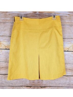 Tory Burch Gold Woven Pleated Skirt Size 4